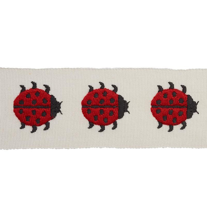 Ladybird Tape Red & Ivory 77390 by Schumacher Designer Trim Statement Trims - Swanky Fabrics -