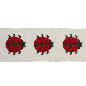 Ladybird Tape Red & Ivory 77390 by Schumacher Designer Trim