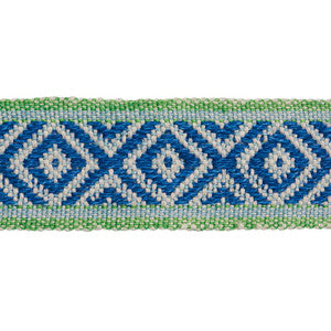 Larson Handwoven Tape Blue & Green 77461 by Schumacher Designer Trim