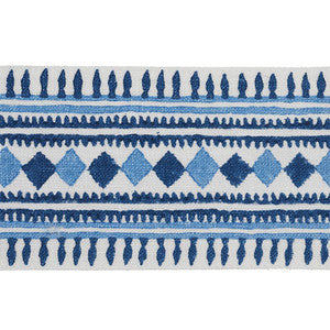 Toula Hand Blocked Linen Tape Blues 77330 by Schumacher Designer Trim