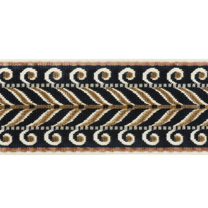 Marion Velvet Tape Black 77621 by Schumacher Designer Trim Statement Trims - Swanky Fabrics -