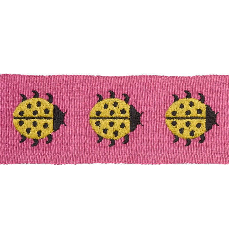 Ladybird Tape Yellow & Pink 77391 by Schumacher Designer Trim Statement Trims - Swanky Fabrics -
