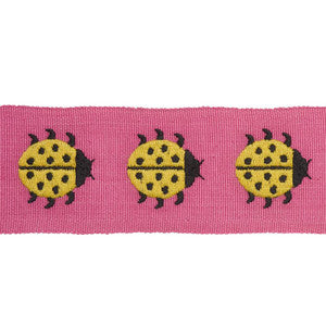 Ladybird Tape Yellow & Pink 77391 by Schumacher Designer Trim