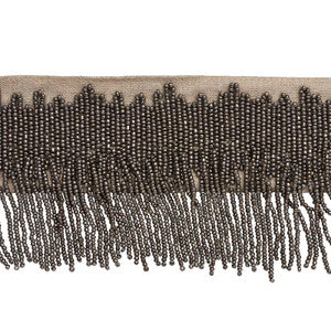 Starling Beaded Fringe Pewter 77370 by Schumacher Designer Trim