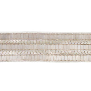Trento Beaded Tape Platinum 77380 by Schumacher Designer Trim