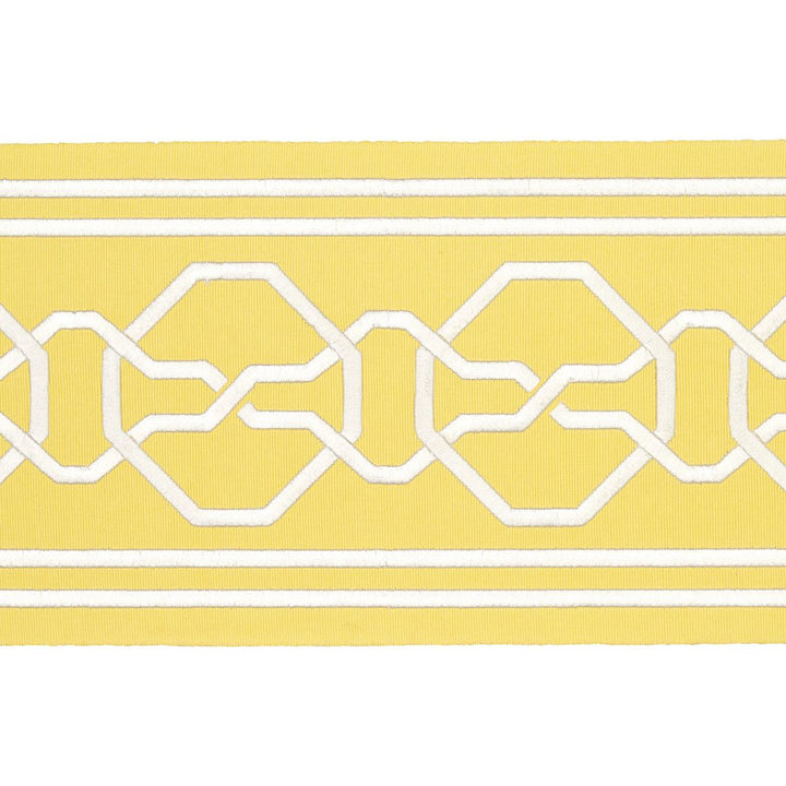 Malmaison Tape Yellow 77352 by Schumacher Designer Trim Statement Trims 3.75" - Swanky Fabrics -