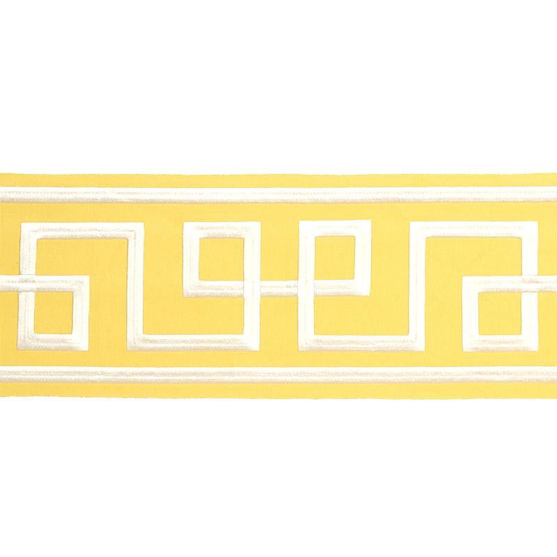 Octavius Tape Yellow 66169 by Schumacher Designer Trim Statement Trims 15.0" - Swanky Fabrics -