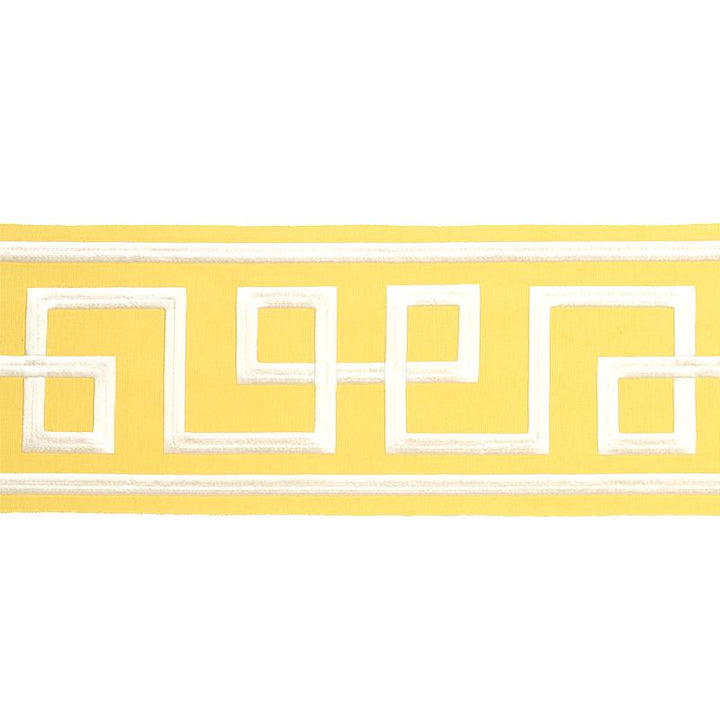 Octavius Tape Yellow 66169 by Schumacher Designer Trim Statement Trims 15.0" - Swanky Fabrics -