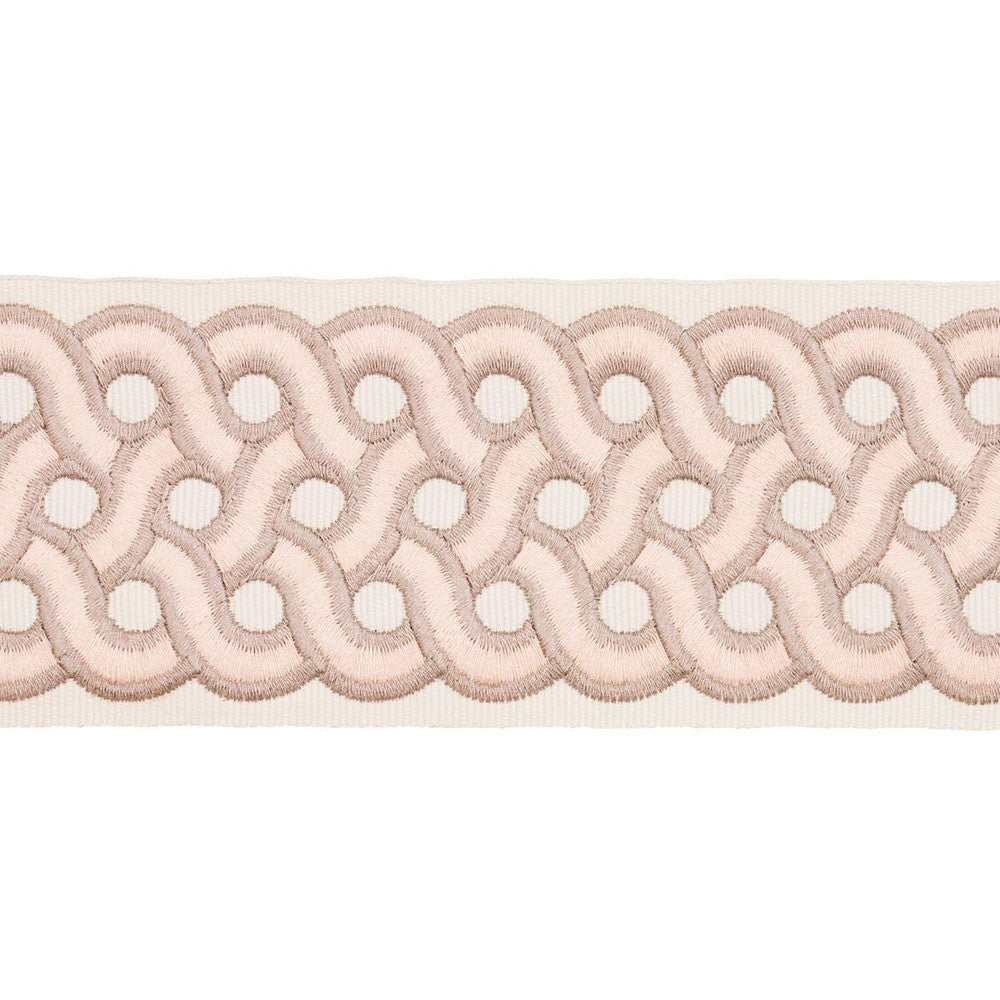Mandeville Tape Blush 77152 by Schumacher Designer Trim Statement Trims 3.0" - Swanky Fabrics -