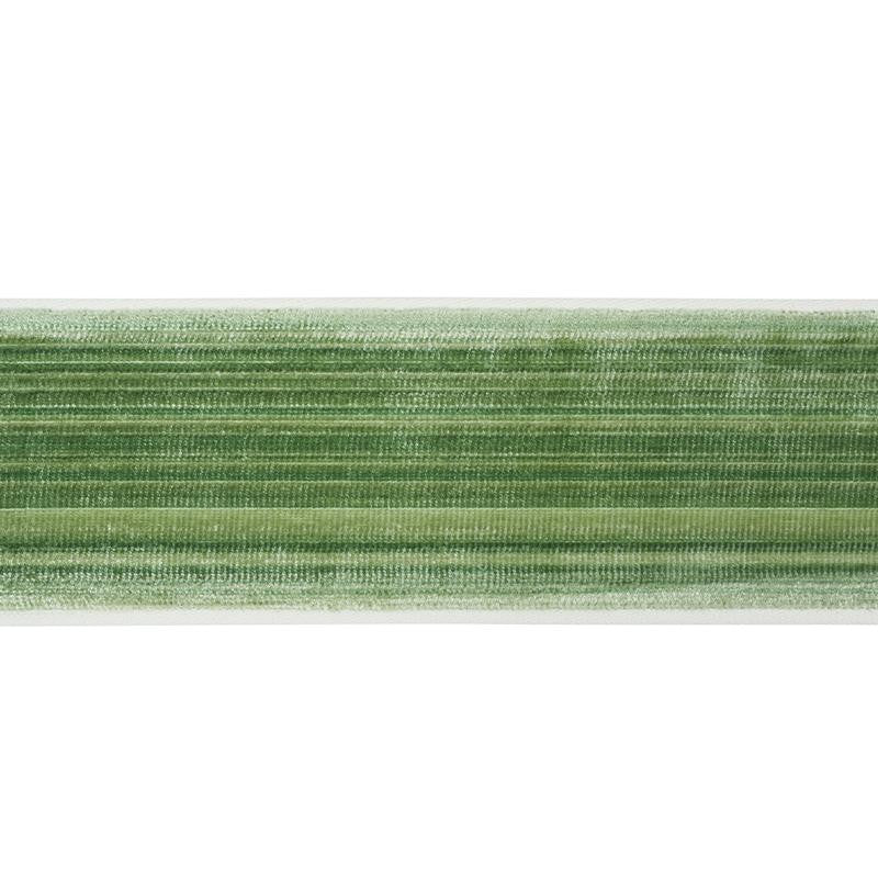 Gaspard Velvet Tape Wide Emerald 74244 by Schumacher Designer Trim Statement Trims - Swanky Fabrics -
