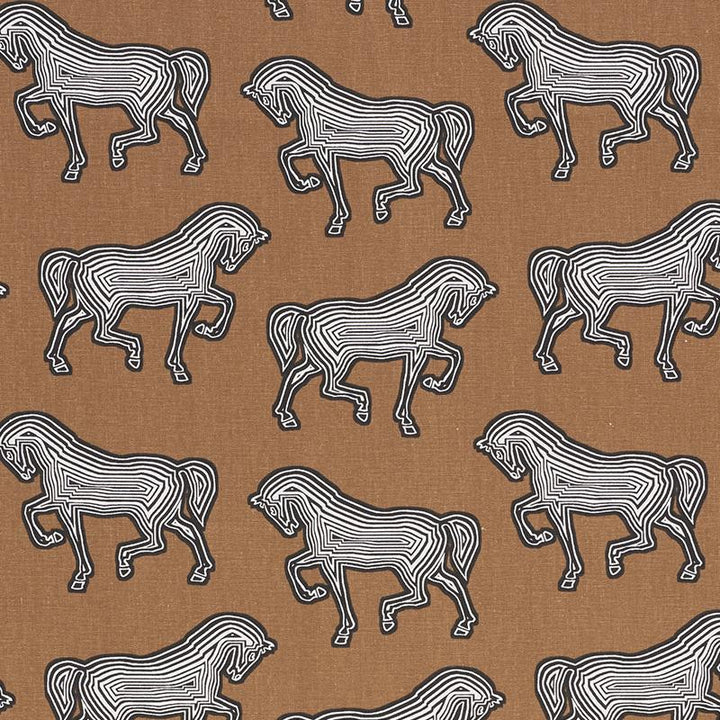 Faubourg Brown 178012 by Schumacher Designer Fabric Club Cavalier 10.75" - Swanky Fabrics -