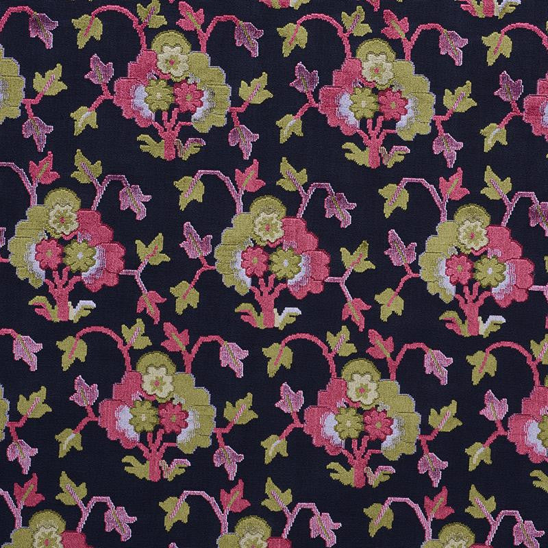 Jennie Velvet Midnight & Magenta 77740 by Schumacher Designer Fabric Cut & Patterned Velvets 9.0" - Swanky Fabrics -