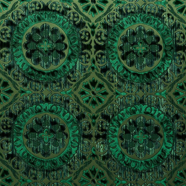 Suzani Strie Velvet Emerald 77641 by Schumacher Designer Fabric Cut & Patterned Velvets 13.5" - Swanky Fabrics -