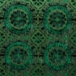 Suzani Strie Velvet Emerald 77641 by Schumacher Designer Fabric