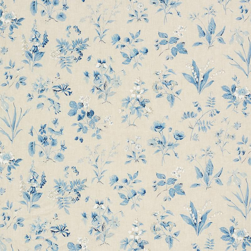 Floreana Blue 178790 by Schumacher Designer Fabric Schumacher Classics 54.0" - Swanky Fabrics -