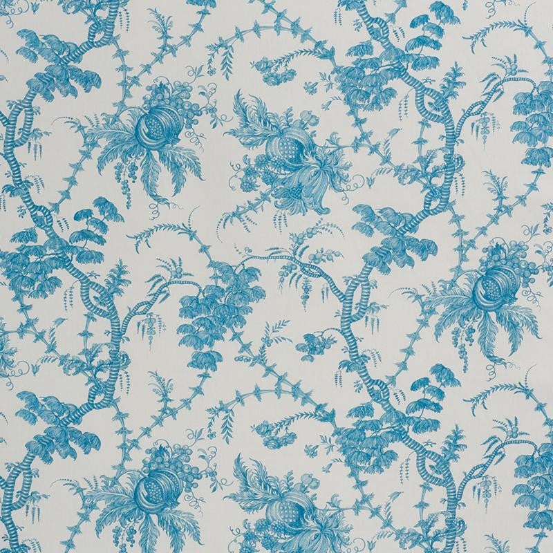 San Cristobal Toile Peacock 178731 by Schumacher Designer Fabric Schumacher Classics 55.0" - Swanky Fabrics -