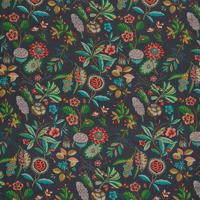 Roca Redonda Carbon & Multi 178772 by Schumacher Designer Fabric Schumacher Classics 13.5" - Swanky Fabrics -