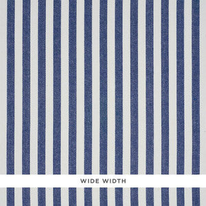 Linen Stripe Indigo 5010254 by Schumacher Designer Wallpaper