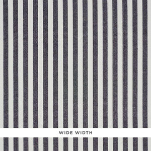 Linen Stripe Black 5010255 by Schumacher Designer Wallpaper