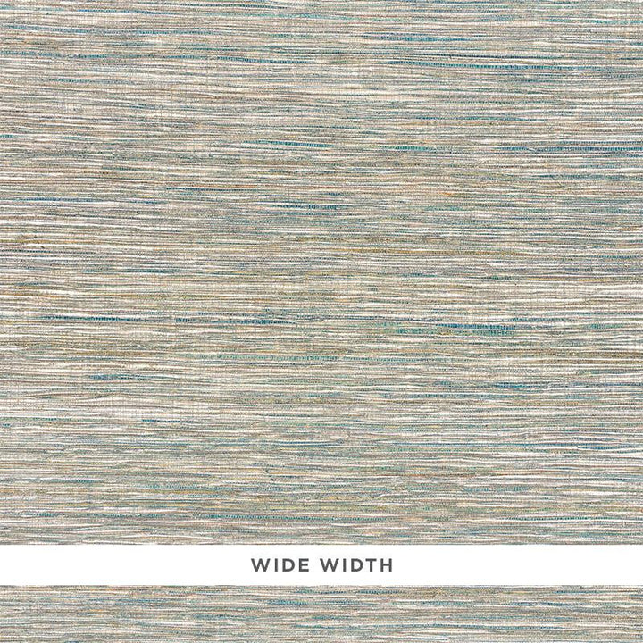 Metallized Flax Peacock 5010280 by Schumacher Designer Wallpaper Down To Earth Textured Wallcovering - Swanky Fabrics -