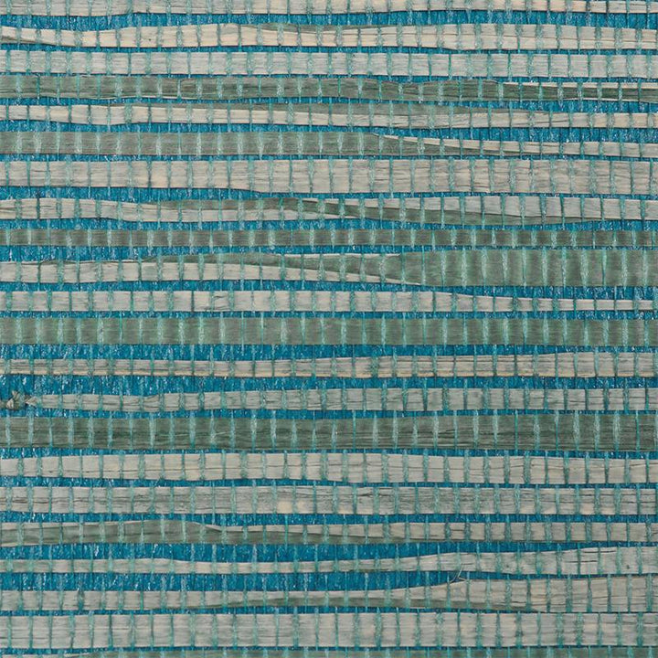 Dyed Raffia Blue 5010341 by Schumacher Designer Wallpaper Down To Earth Textured Wallcovering - Swanky Fabrics -