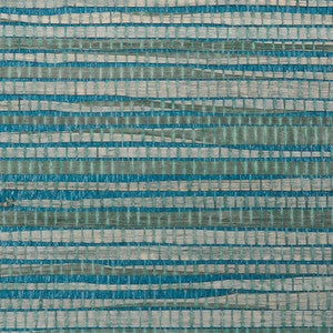 Dyed Raffia Blue 5010341 by Schumacher Designer Wallpaper