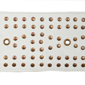 Studded Leather Ivory 76090 by Schumacher Designer Trim