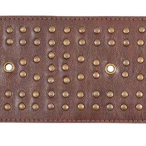 Studded Leather Brown 76091 by Schumacher Designer Trim