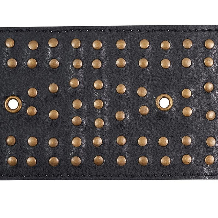 Studded Leather Black 76092 by Schumacher Designer Trim Luxe Lodge - Swanky Fabrics -