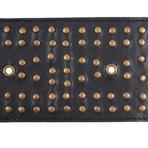 Studded Leather Black 76092 by Schumacher Designer Trim
