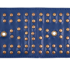 Studded Leather Navy 76093 by Schumacher Designer Trim