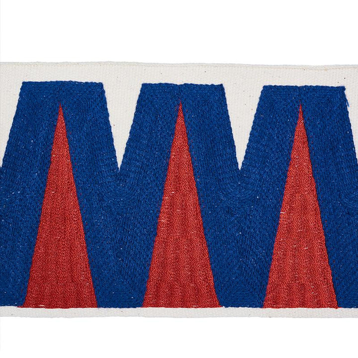 Prado Tape Blue & Red 76063 by Schumacher Designer Trim Club Cavalier - Swanky Fabrics -