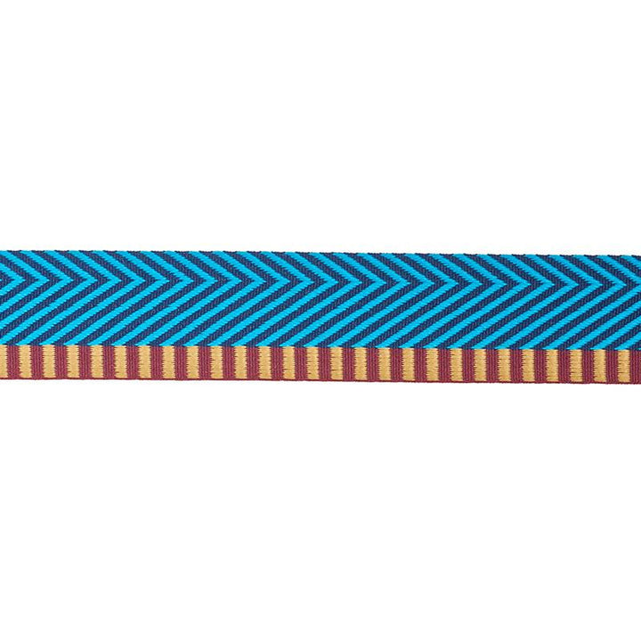 Chevron Twill Tape Peacock 76114 by Schumacher Designer Trim Club Cavalier - Swanky Fabrics -
