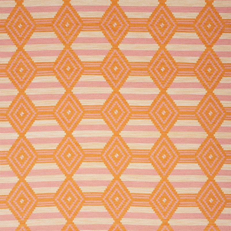 Manta Performance Pink & Orange 77440 by Schumacher Designer Fabric Open Sky 9.5" - Swanky Fabrics -