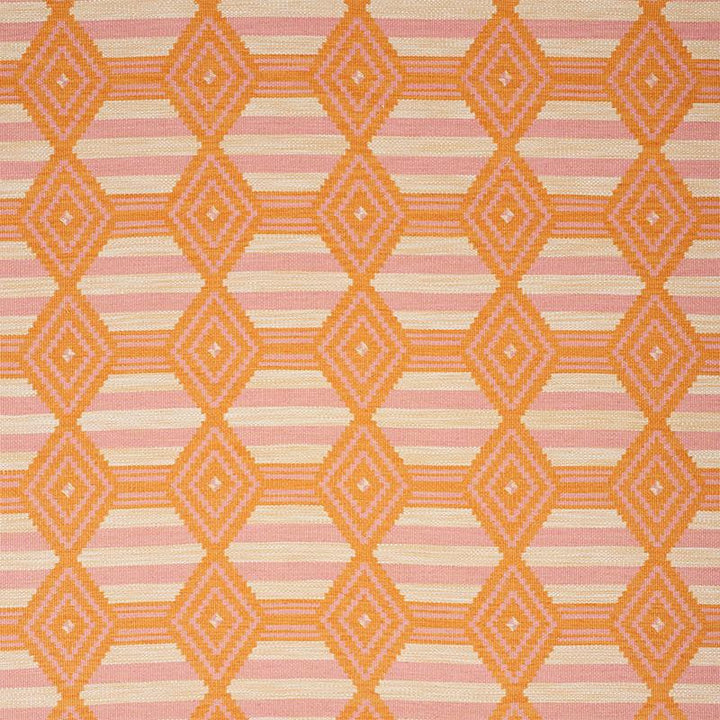 Manta Performance Pink & Orange 77440 by Schumacher Designer Fabric Open Sky 9.5" - Swanky Fabrics -