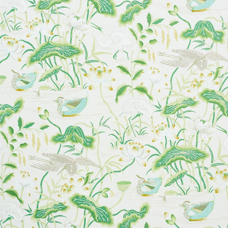 Lotus Garden Leaf 172939 by Schumacher Designer Fabric Signature Schumacher 27.0" - Swanky Fabrics -