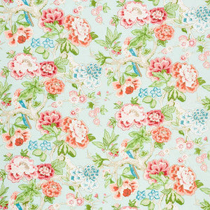 Bermuda Blossoms Aqua 175877 by Schumacher Designer Fabric