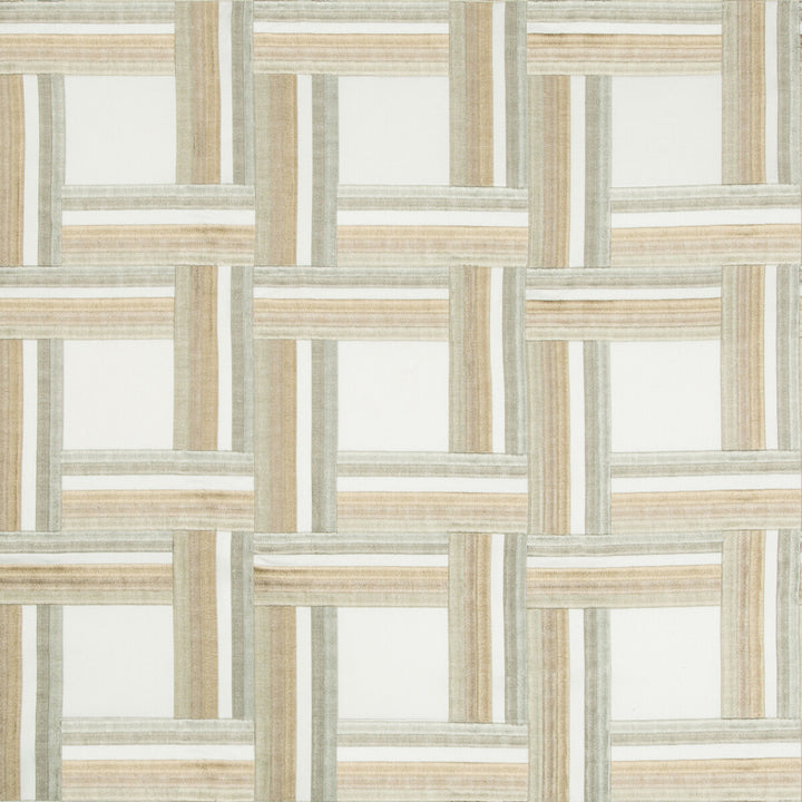 Front Row Greige by Kravet Couture Designer Fabric MODERN TAILOR COTTON - 50%;VISCOSE - 50% India Horizontal: 7.75 and Vertical: 7.5 55 - Swanky Fabrics -