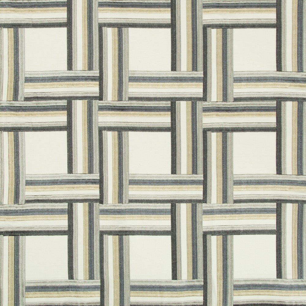 Front Row Steel Blue by Kravet Couture Designer Fabric MODERN TAILOR COTTON - 50%;VISCOSE - 50% India - Horizontal: 7.75 and Vertical: 7.5 55 - Swanky Fabrics -