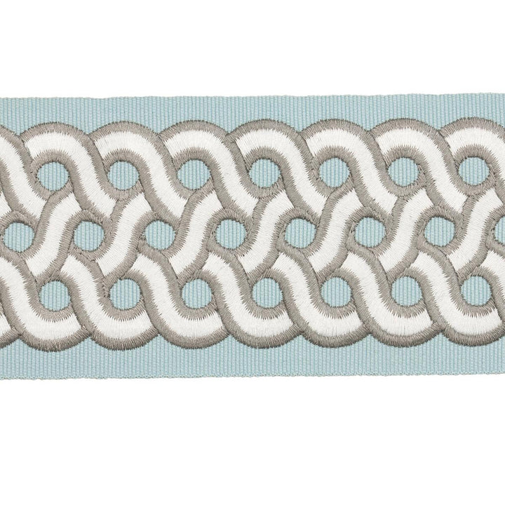 Mandeville Tape Sky 77154 by Schumacher Designer Trim Statement Trims 3.0" - Swanky Fabrics -