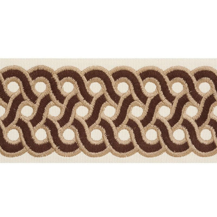 Mandeville Tape Chestnut 77151 by Schumacher Designer Trim Timothy Corrigan 3.0" - Swanky Fabrics -