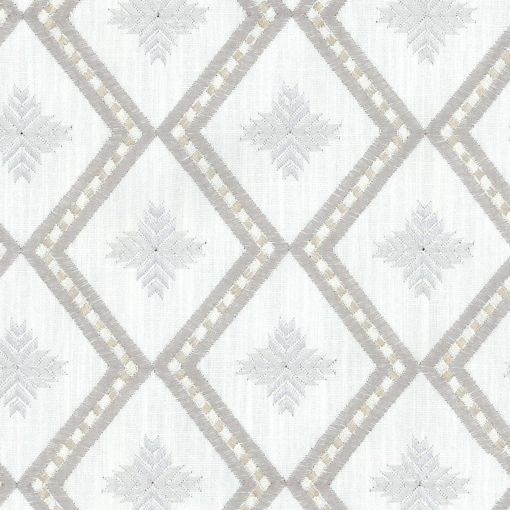 Kyss Emb Steam 450140 by Genevieve Gorder Designer Fabric - BASE:100%Cotton EMBROID:100%Polyester India 12000 Horizontal: 5 and Vertical: 4.5 55"Base 52"Embroidery - Swanky Fabrics -