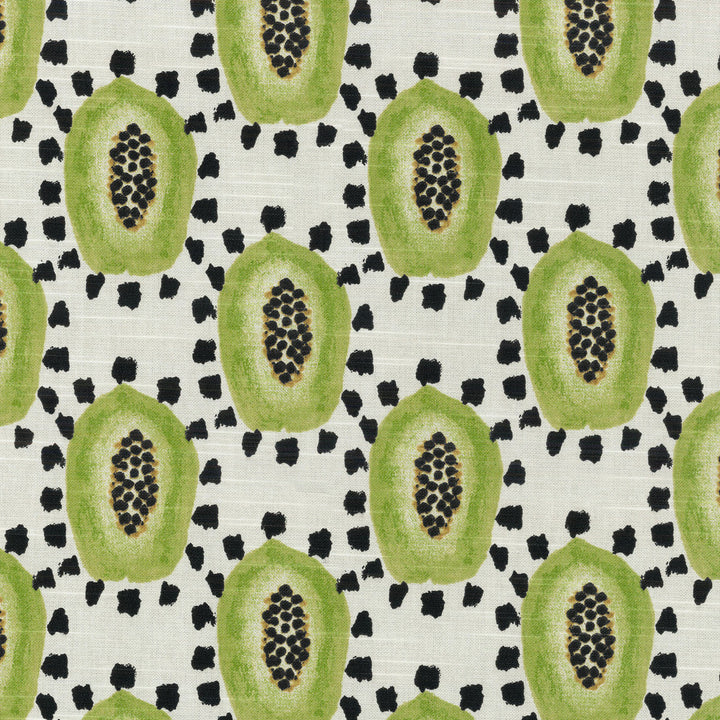 Maya Papayas Matcha 450281 by Genevieve Gorder Designer Fabric SECOND VERSE 100% Cotton U.S.A. Wyzenbeek 51,000 Horizontal: 6.75" and Vertical: 6.75" 54" - Swanky Fabrics -