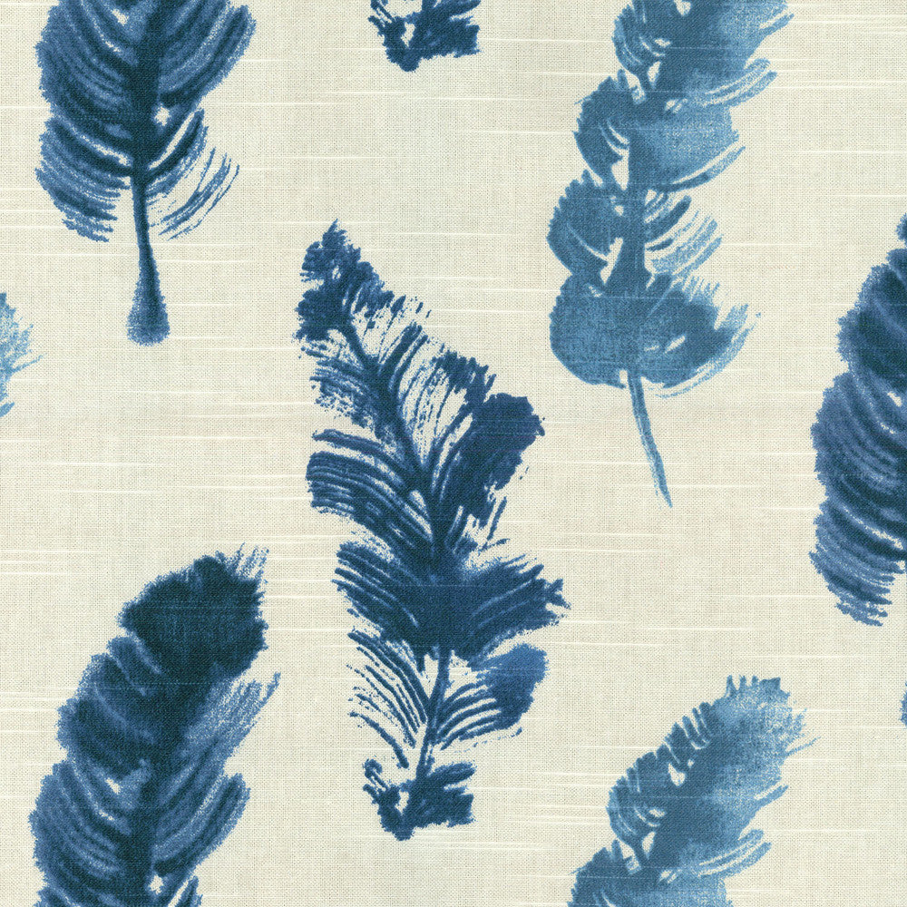Feather Fall Indigo 450351 by Genevieve Gorder Designer Fabric - 100% COTTON USA 15000 Horizontal: 13.5 and Vertical: 13.5 54 - Swanky Fabrics -