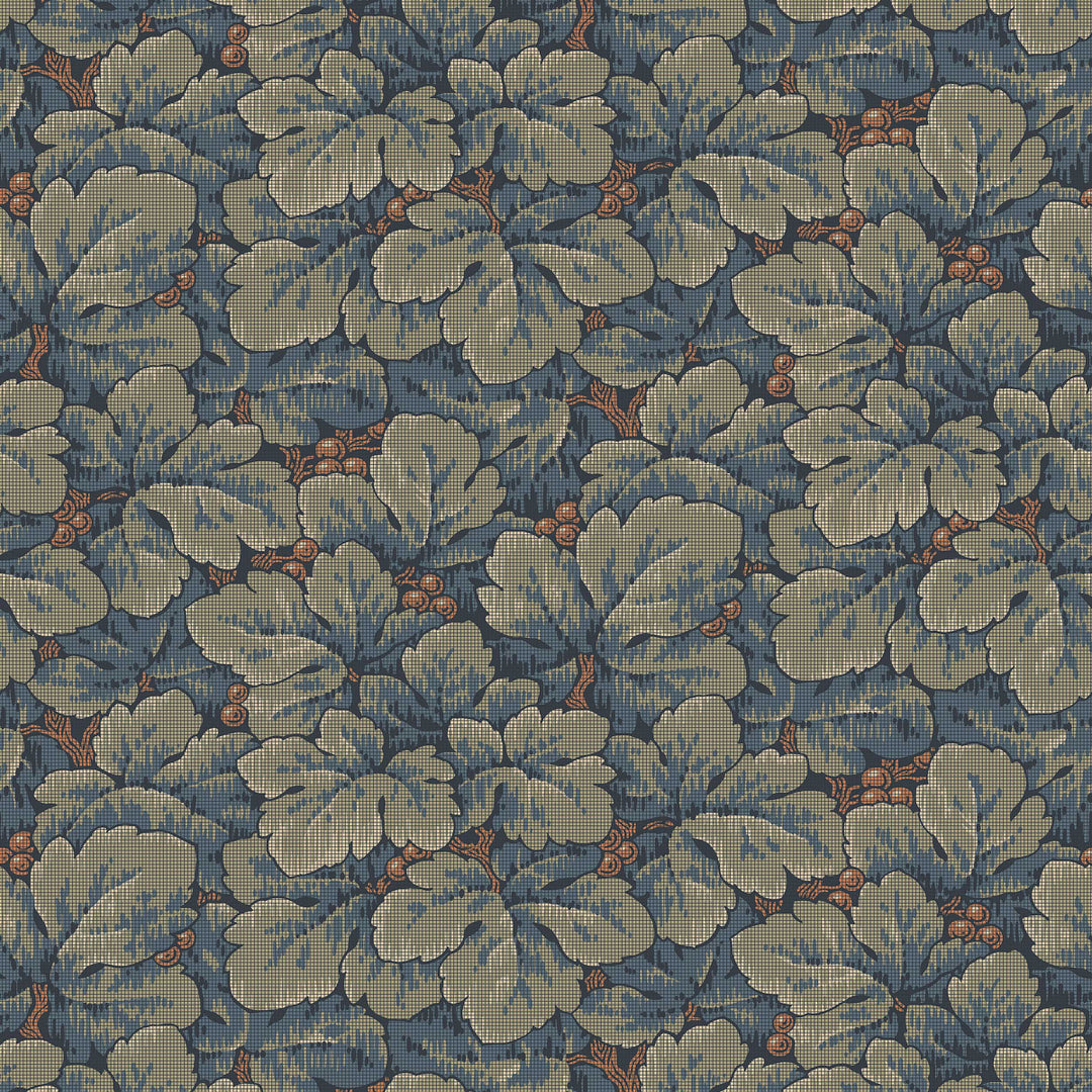 Waldemar Blue And Green 4587 by Schumacher Designer Wallcovering