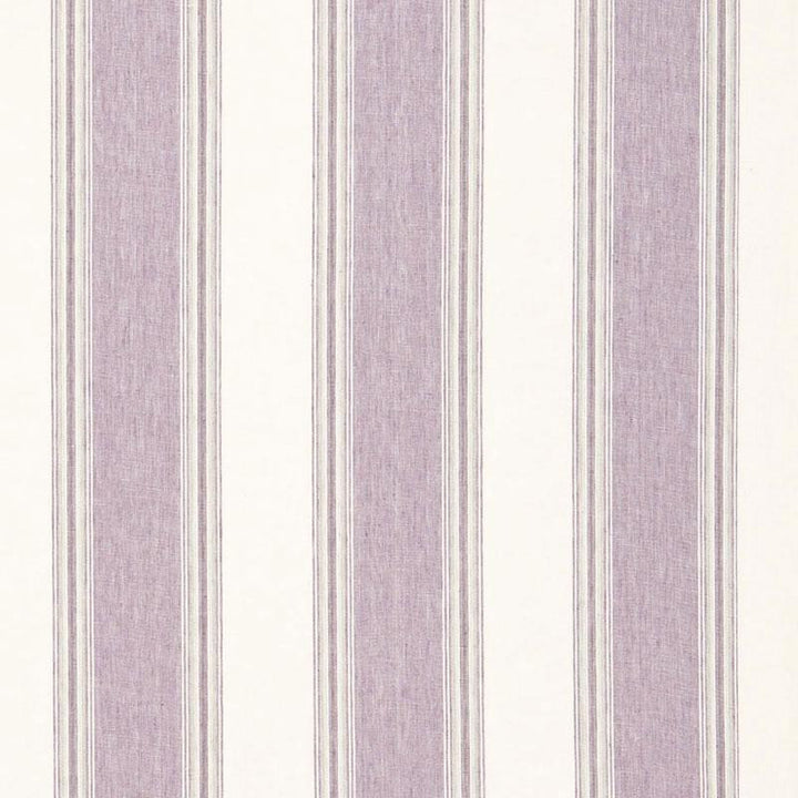 Savannah Linen Stripe Lavender 66083 by Schumacher Designer Fabric Sea Island Stripe 7.62" - Swanky Fabrics -