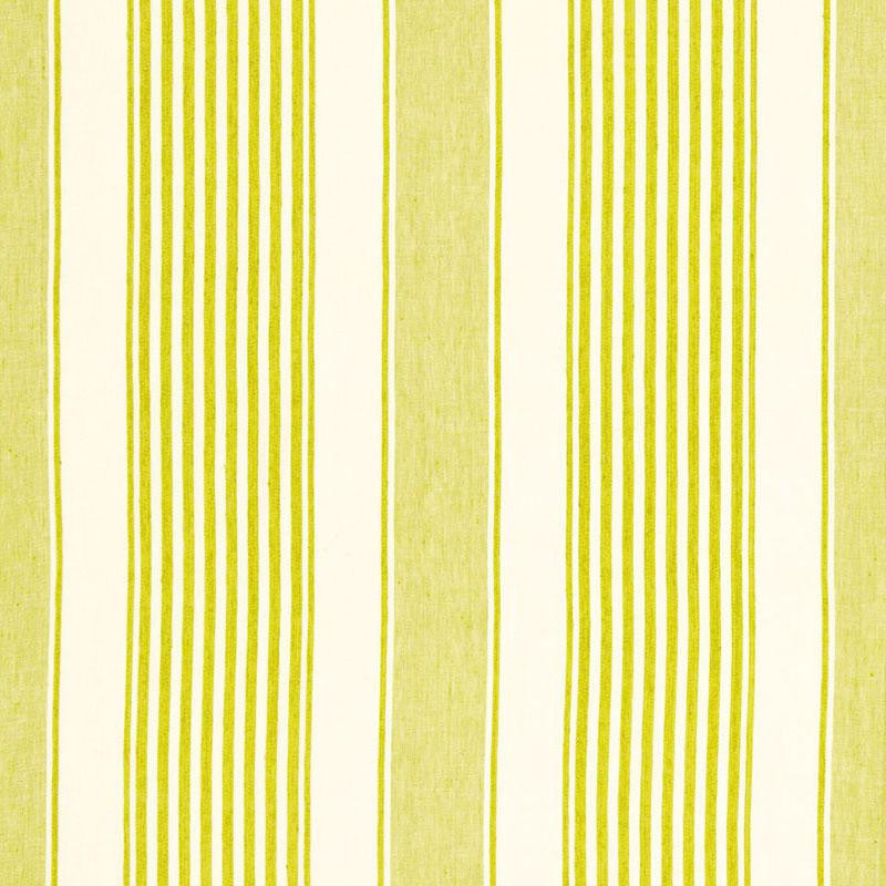Summerville Linen Stripe Limeade 66091 by Schumacher Designer Fabric Sea Island Stripe 13.5" - Swanky Fabrics -