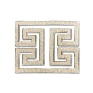 Madame Wu Appliqu Greige 66131 by Schumacher Designer Trim