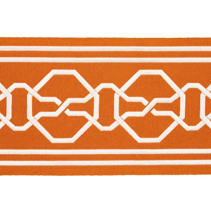 Malmaison Tape Tangerine 66152 by Schumacher Designer Trim Mary Mcdonald 3.75" - Swanky Fabrics -