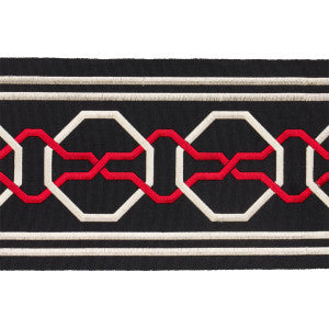 Malmaison Tape Noir / Ruby 66154 by Schumacher Designer Trim